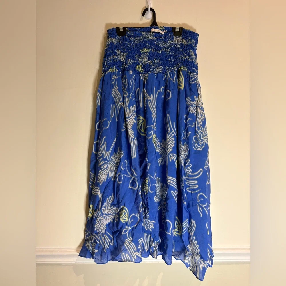 ASTR The Label Tropical Print A-line Skirt In Blue Lemon Print Size Medium